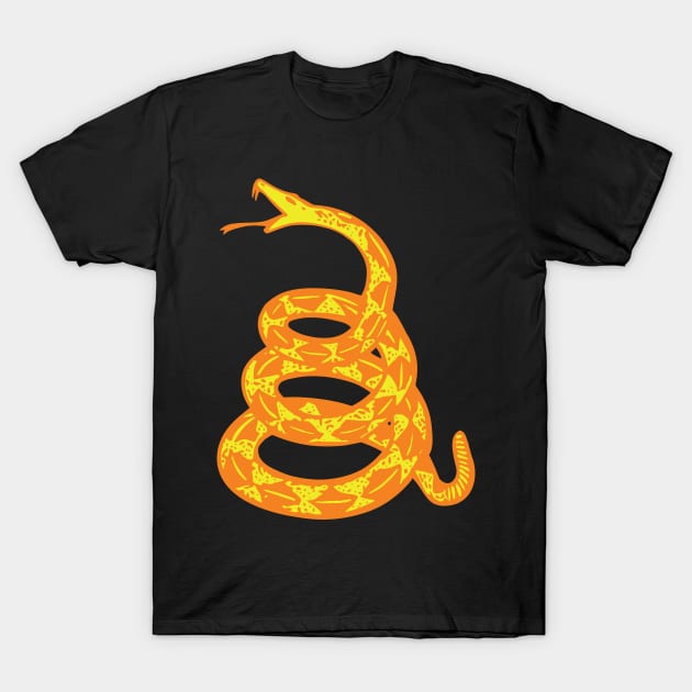 Grassless Yellow Gadsden Snake T-Shirt by pelagio